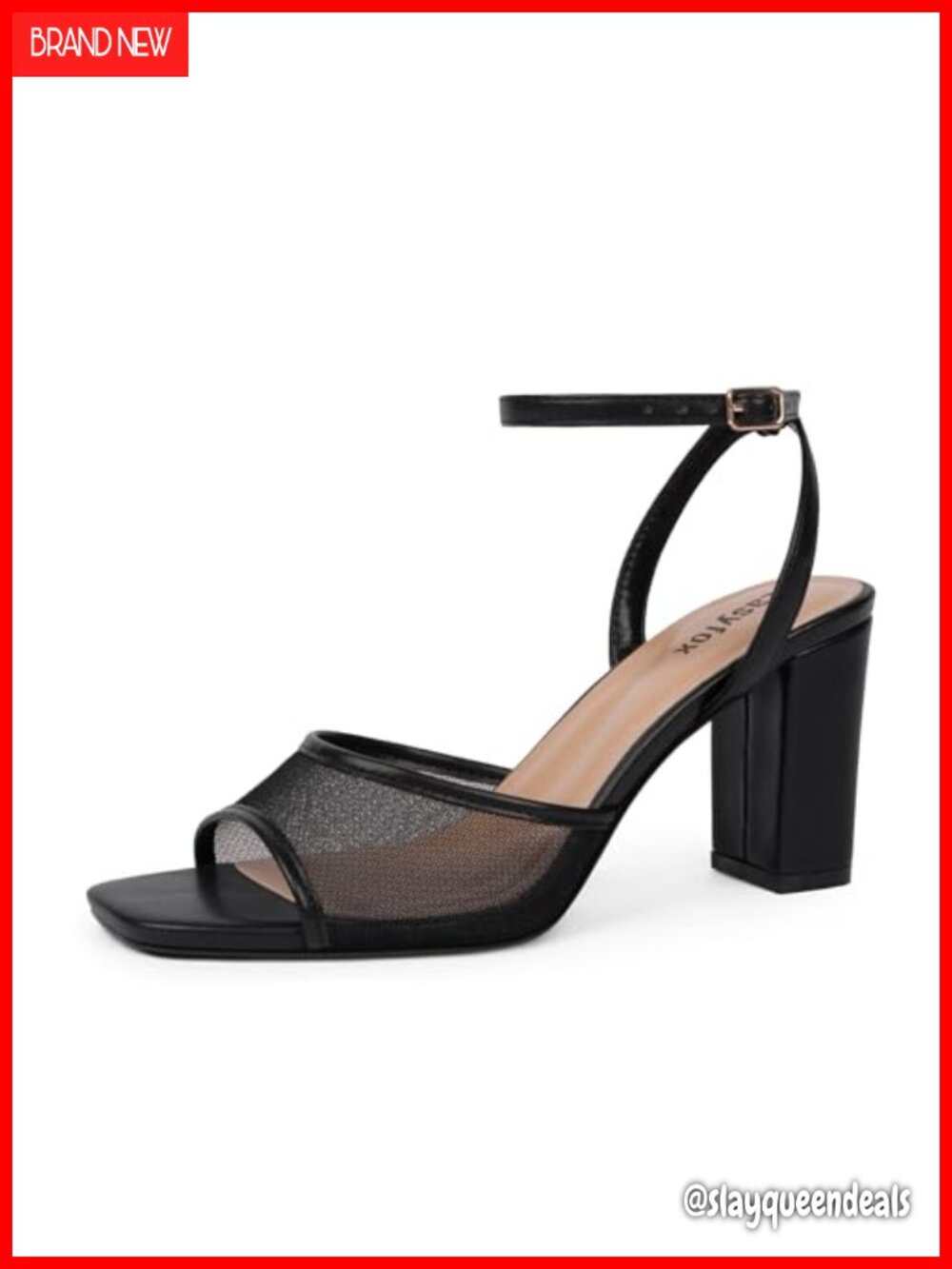 Easyfox Women's Chunky Block Heeled Sandals Ankle Strap Open Toe Heels